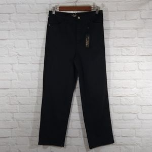 O Bebe Black High Rise Straight Leg Stretch Ankle Denim Jeans Size 31 NWT